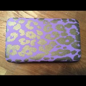 Purple and Gold Cheetah Print Clutch