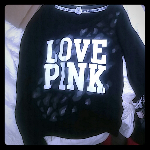 VS PINK pink leopard crew xs