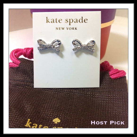 kate spade Jewelry - Kate Spade Silver Pavé Skinny Mini Bow