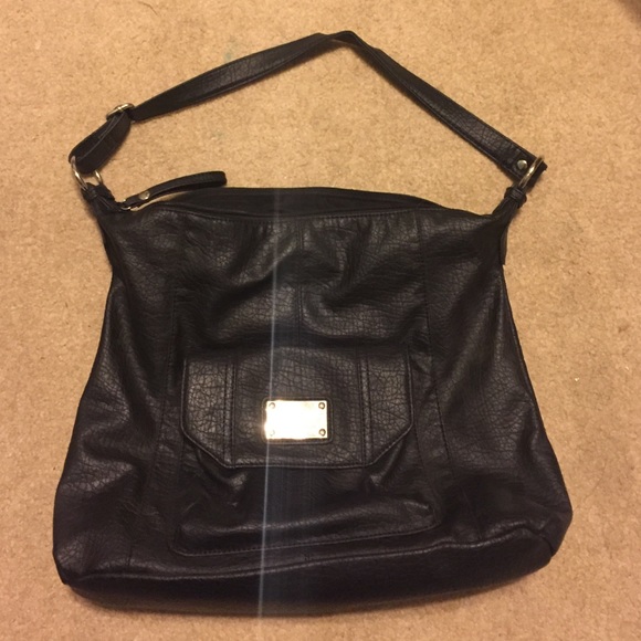 Nine West black leather tote bag