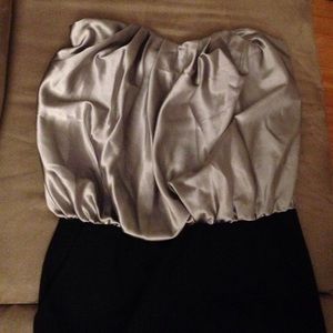 Strapless dress with blouson top