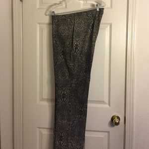 Black and tan paisley pants