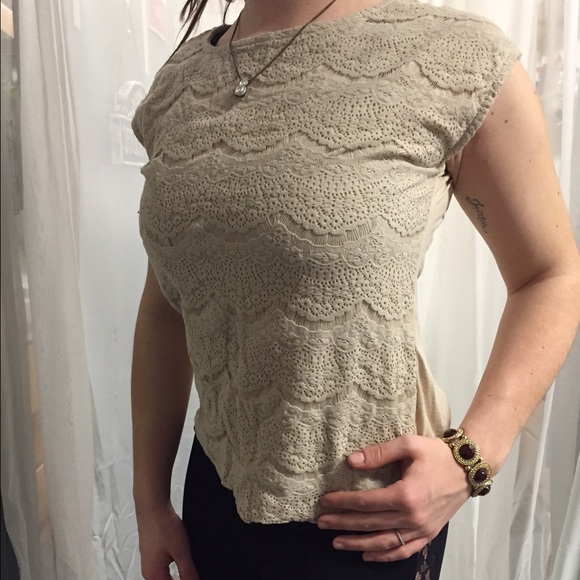 Lace Beige Top