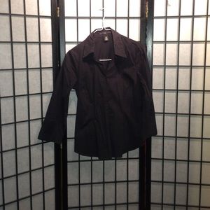 Black button down shirt.