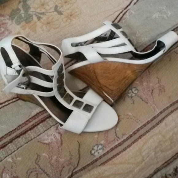 Wedge white heel