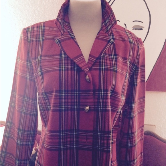 Jackets & Blazers - Vintage plaid jacket.