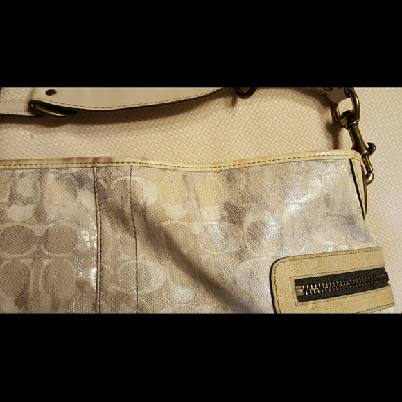 Authentic white and silver Coach bag - Picture 3 of 3