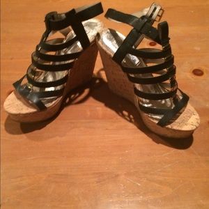 Steve Madden Black Wedges