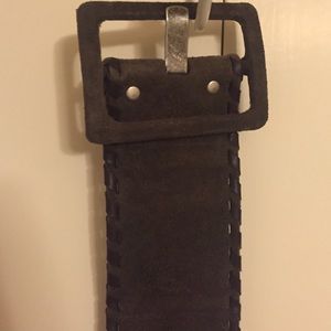 BCBGMAXAZRIA Dark brown suede belt