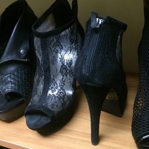 Bebe Black Lace Bootie