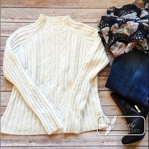 Classic Cable Mock Neck Sweater