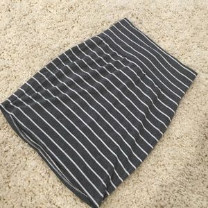 Gray and white stripe skirt