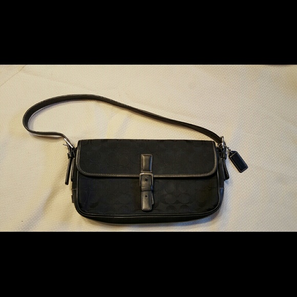 AUTHENTIC black canvas Coach bag - Picture 1 of 3