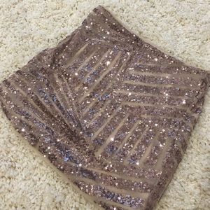 Gold sequin mini skirt