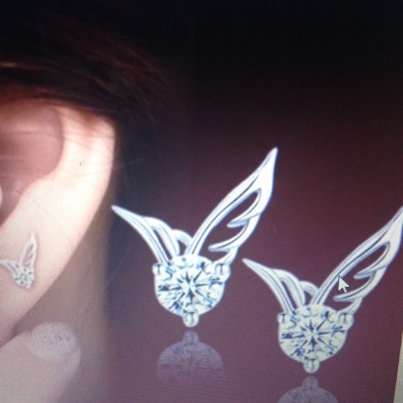 Angel Wing crystal earrings
