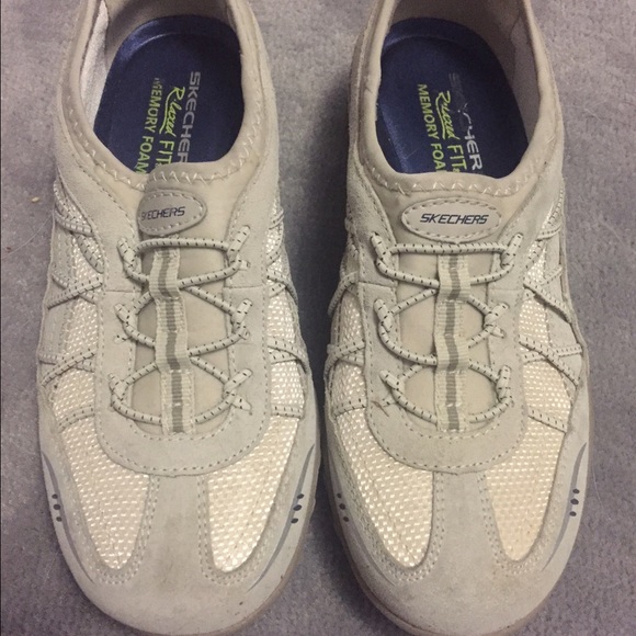 Beige Skechers Relaxed Fit Memory Foam