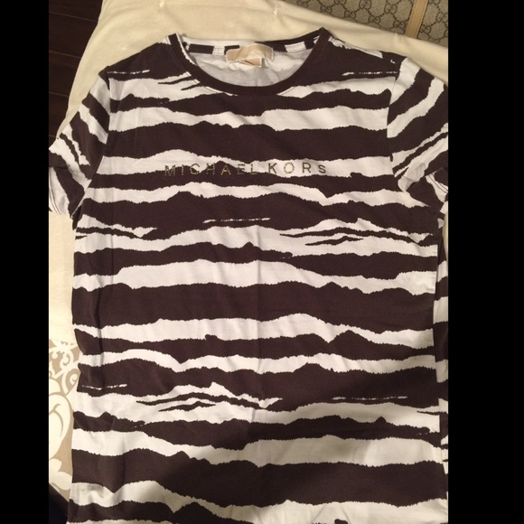 Michael Kors T Shirt brown & white animal print