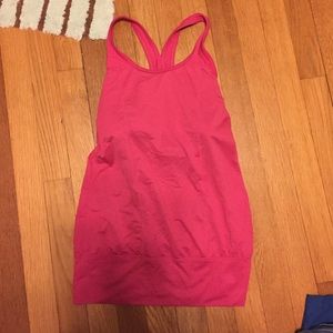 pink athletic tank top-built in sports bra