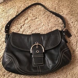 Black leather Coach purse