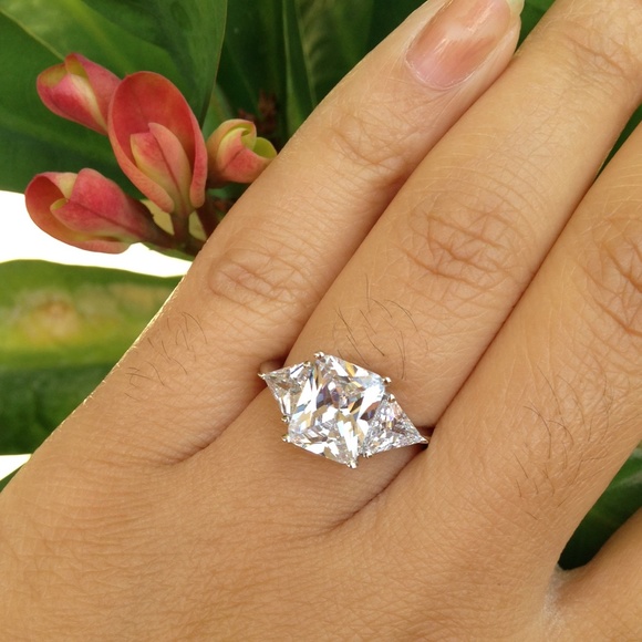 .925 SS Classic Clear Engagement Ring - Picture 6 of 7