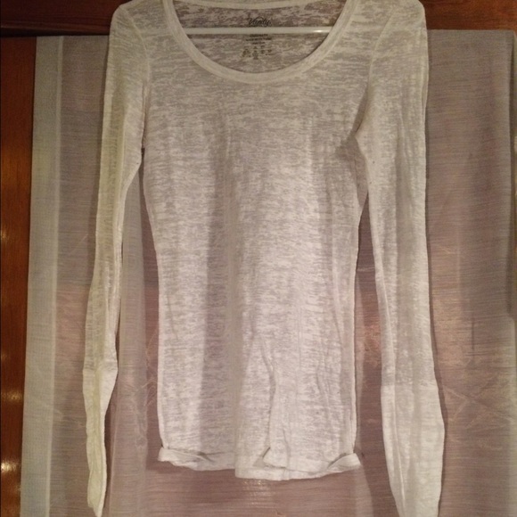 Long sleeve white gauze shirt