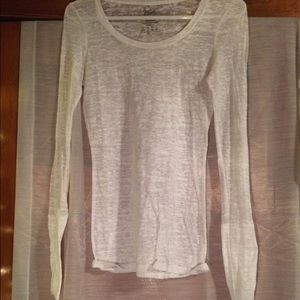 Long sleeve white gauze shirt