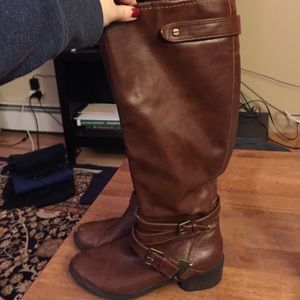 Tan riding boots