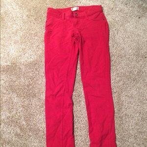 Festive red jeans