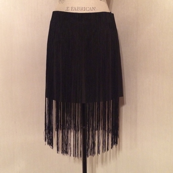 Black fringe skirt
