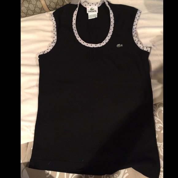 Lacoste Black Tank Top. Size 38