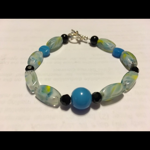 Custom made glass beads bracelet.