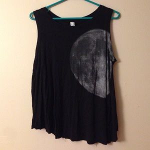 Open back moon tank top