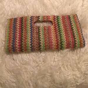Woven clutch.