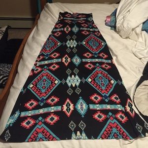 Tribal Print Maxi Skirt