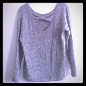 Forever 21 - Sparkly grey top with 🎀 bow 🎀 back