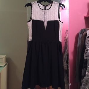 Cute dress with white lace top and flowy bottom