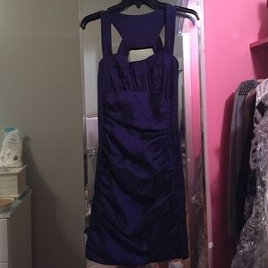 Gorgeous open back sexy dark purple blue dress