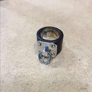 All Saints leather and silver ring