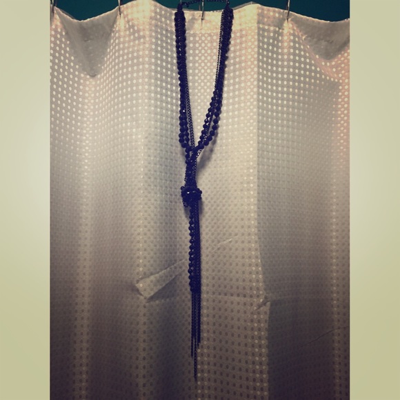 Black beaded statement necklace