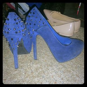 Studded Navy Blue Platform Heels!!!