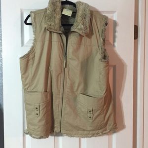 Faux fur lined vest