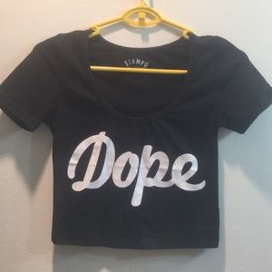 Stampd LA Tops - STAMPD LA "DOPE" CROP TOP (BLACK) Stampd LA Tops - STAMPD LA "DOPE" CROP TOP (BLACK)