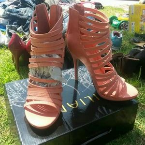 Salmon gladiator heels