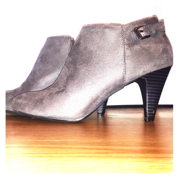 Gray ankle boots