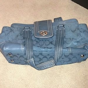 Blue coach hand bag