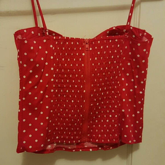 Red Polka Dot Corset Top - Picture 2 of 3