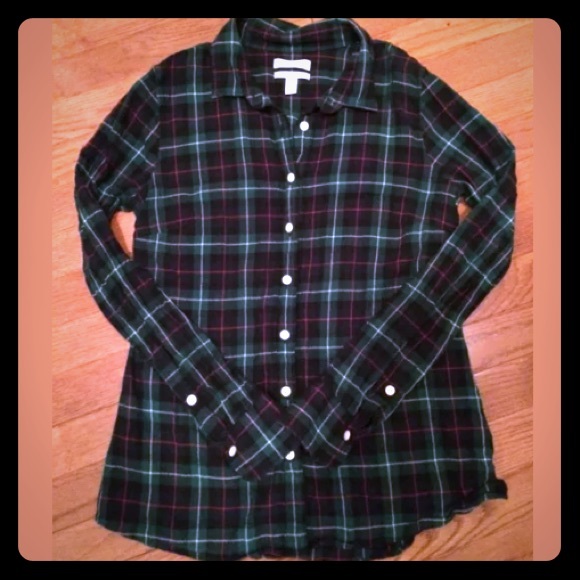 JCrew flannel perfect shirt in blackwatch plaid 4