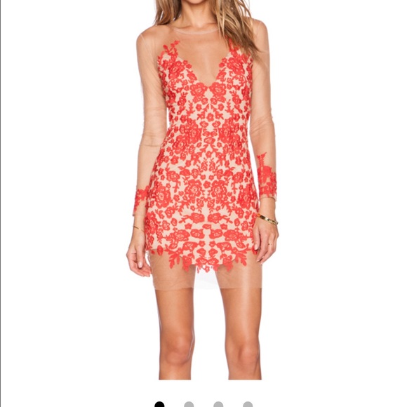 For Love & Lemons Red LuauLong SleeveDress💋SOLD💋 - Picture 2 of 3