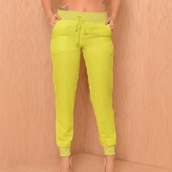 Neon yellow/lime green jogger pants