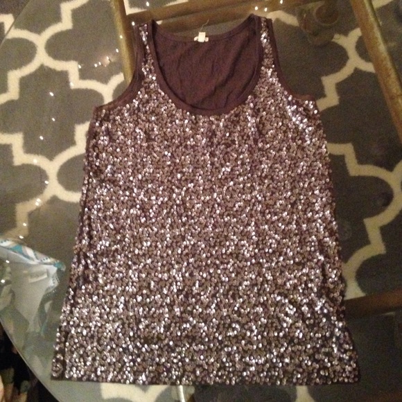 J Crew Drapey Sequin Tank